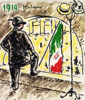 Disegno di Giuseppe Novello, immagine simbolo della costituzione dell'Associazione Nazionale Alpini